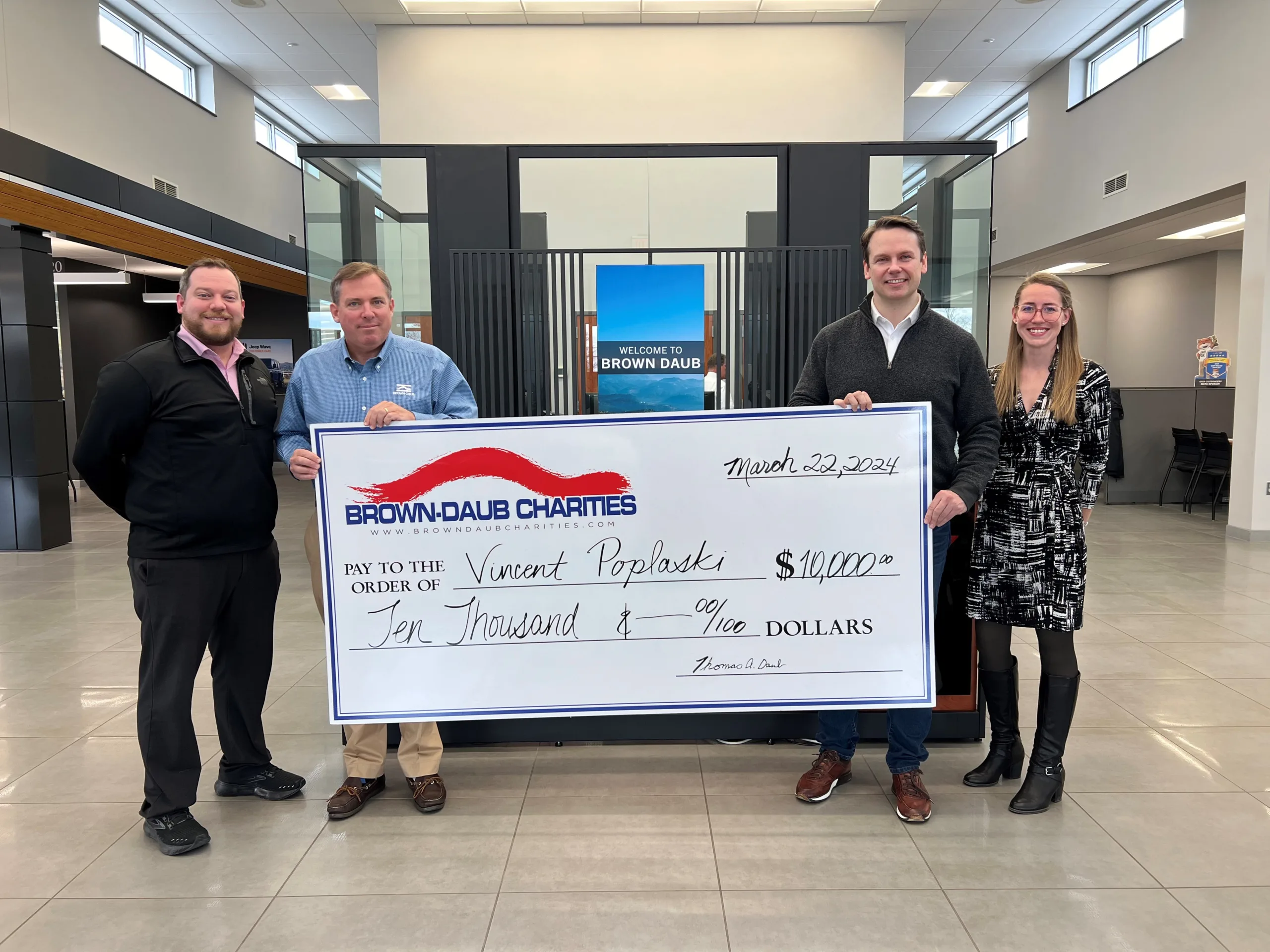 Brown-Daub Dealerships Partner with United Way to Donate $10,000