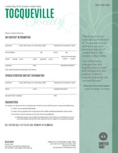 Tocqueville Society current member pledge form