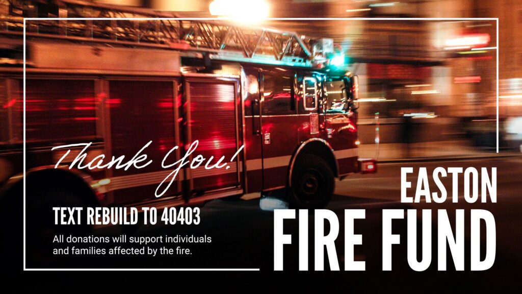 Easton Fire Fund Thank You graphic