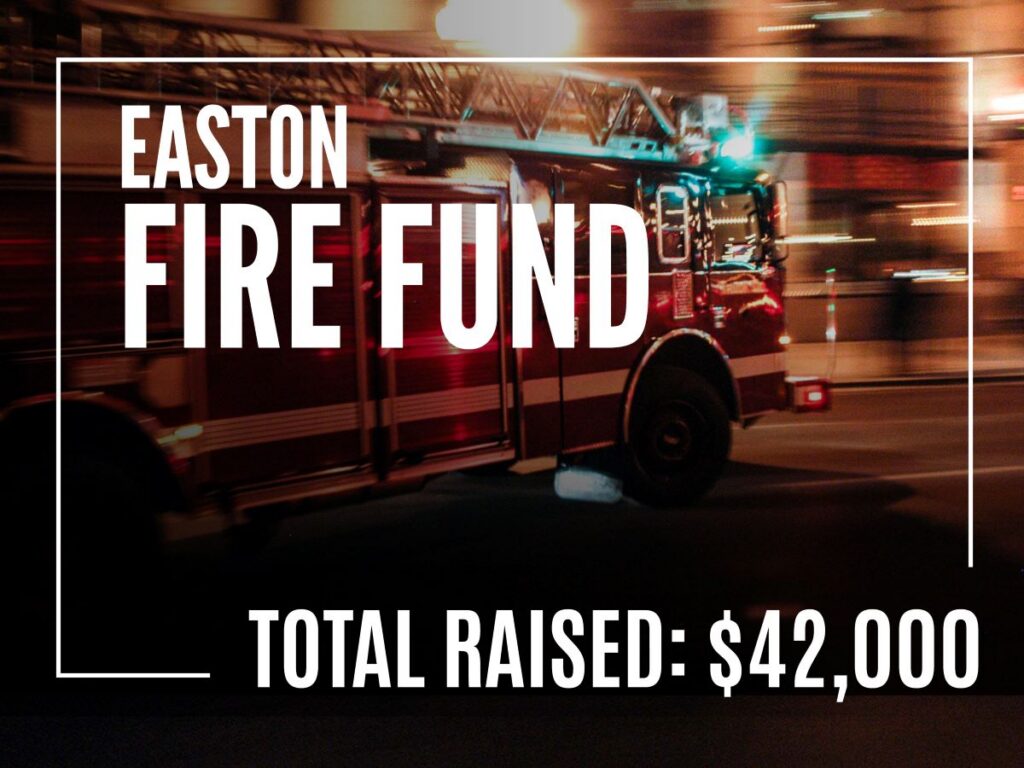 Easton Fire Fund Total Raised graphic