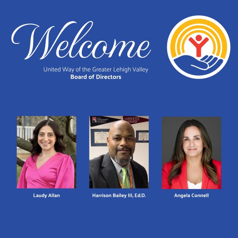 United Way welcomes Laudy Allan, Harrison Bailey III, Ed.D., and Angela Connell to its Board of Directors, bringing leadership experience from business, education and health care to help advance the organization's mission.